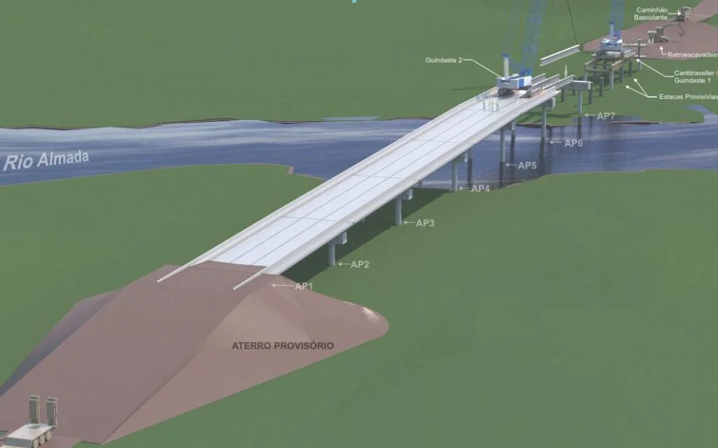 construção ponte rio almada